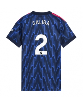 Arsenal William Saliba #2 Maglia Gara Trasferta Repliche 2025-26 Donna Maniche Corte